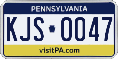 PA license plate KJS0047