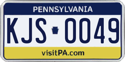 PA license plate KJS0049