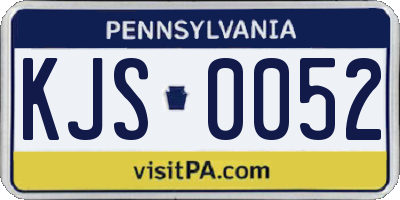PA license plate KJS0052