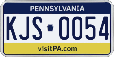 PA license plate KJS0054