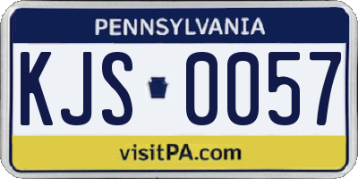PA license plate KJS0057
