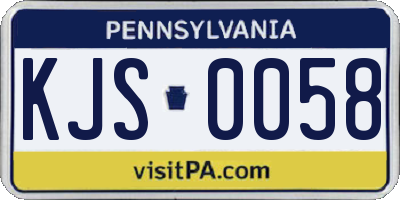 PA license plate KJS0058