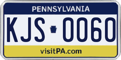PA license plate KJS0060