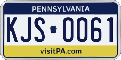 PA license plate KJS0061