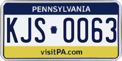 PA license plate KJS0063