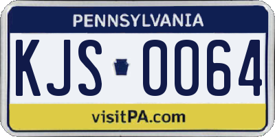 PA license plate KJS0064