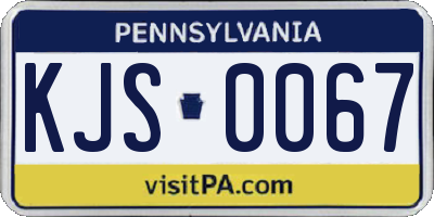 PA license plate KJS0067