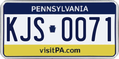 PA license plate KJS0071