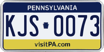 PA license plate KJS0073