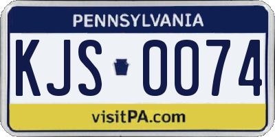 PA license plate KJS0074