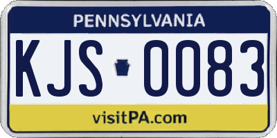 PA license plate KJS0083