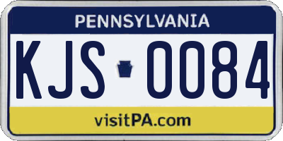 PA license plate KJS0084