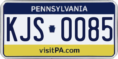 PA license plate KJS0085