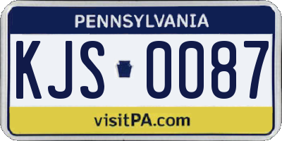 PA license plate KJS0087