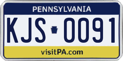 PA license plate KJS0091