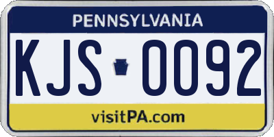 PA license plate KJS0092