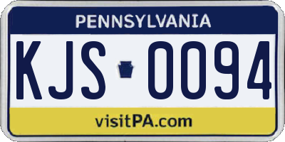 PA license plate KJS0094