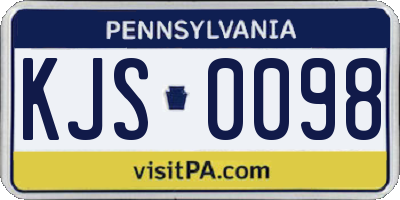 PA license plate KJS0098