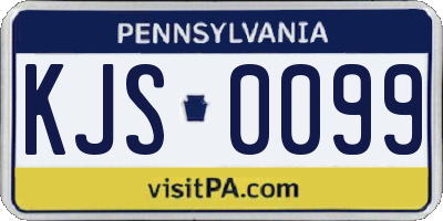 PA license plate KJS0099