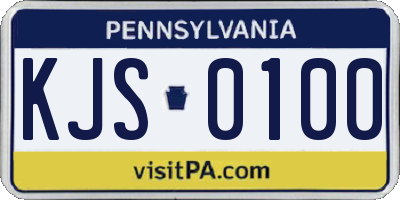 PA license plate KJS0100