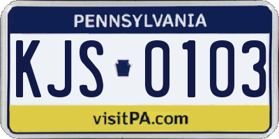 PA license plate KJS0103