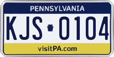 PA license plate KJS0104