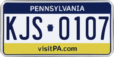 PA license plate KJS0107