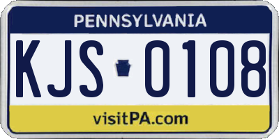 PA license plate KJS0108