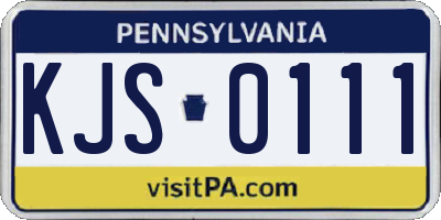 PA license plate KJS0111