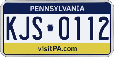 PA license plate KJS0112