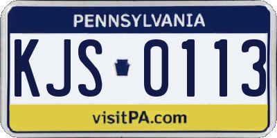 PA license plate KJS0113
