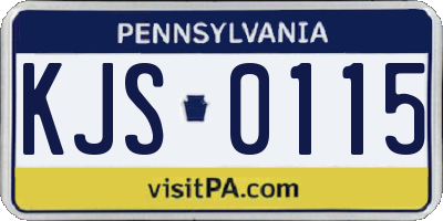 PA license plate KJS0115