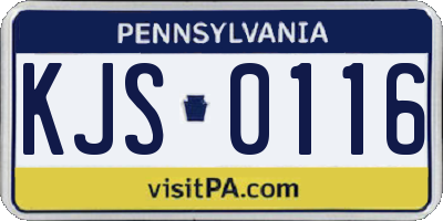 PA license plate KJS0116