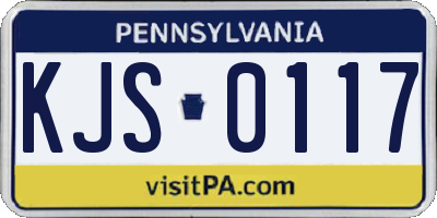 PA license plate KJS0117