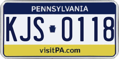 PA license plate KJS0118