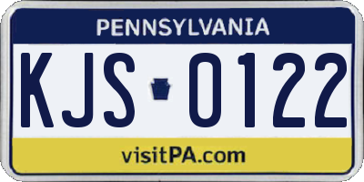 PA license plate KJS0122