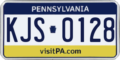 PA license plate KJS0128