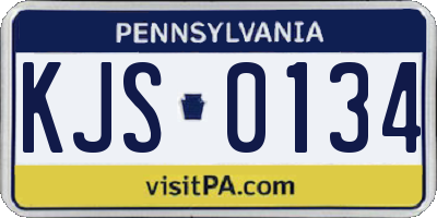PA license plate KJS0134