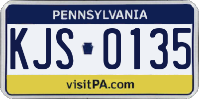 PA license plate KJS0135