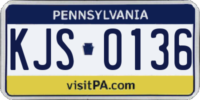 PA license plate KJS0136