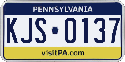 PA license plate KJS0137