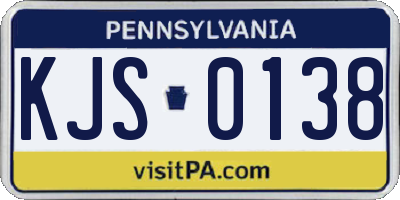 PA license plate KJS0138
