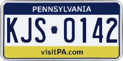 PA license plate KJS0142