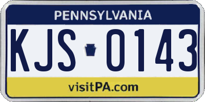 PA license plate KJS0143