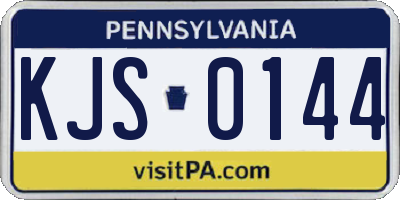 PA license plate KJS0144
