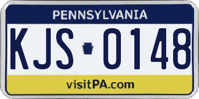 PA license plate KJS0148