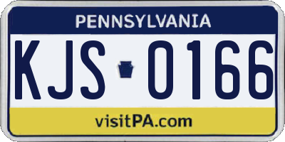 PA license plate KJS0166