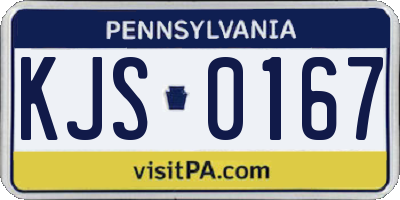 PA license plate KJS0167