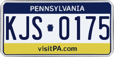 PA license plate KJS0175