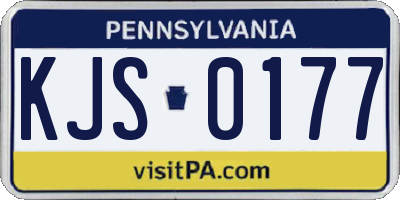 PA license plate KJS0177